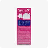 The side view image of the box of Conceive Plus Fertility Lubricant 3x4g Pre-filled Applicators on a white background. The side of the box contains information about clinical studies showing 99% sperm viability after 2 hours of using the fertility lubricant, and information about clinical use, cautions and ingredients of the lubricant. There is also a small blue box in the upper middle of the tube box suggesting to use it with multi-use tube. The box of the tube is placed in the middle of the frame.